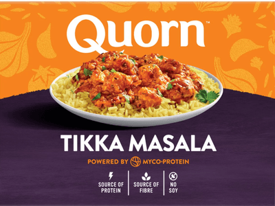 Quorn Vegetariánské hotové jídlo tikka s rýží s mykoproteinu