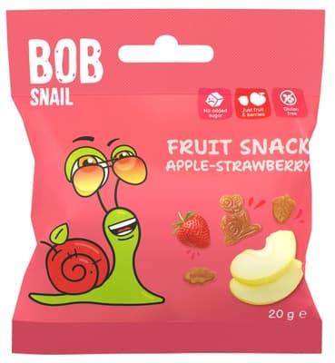 Šnek Bob ovocný snack jablko-jahoda