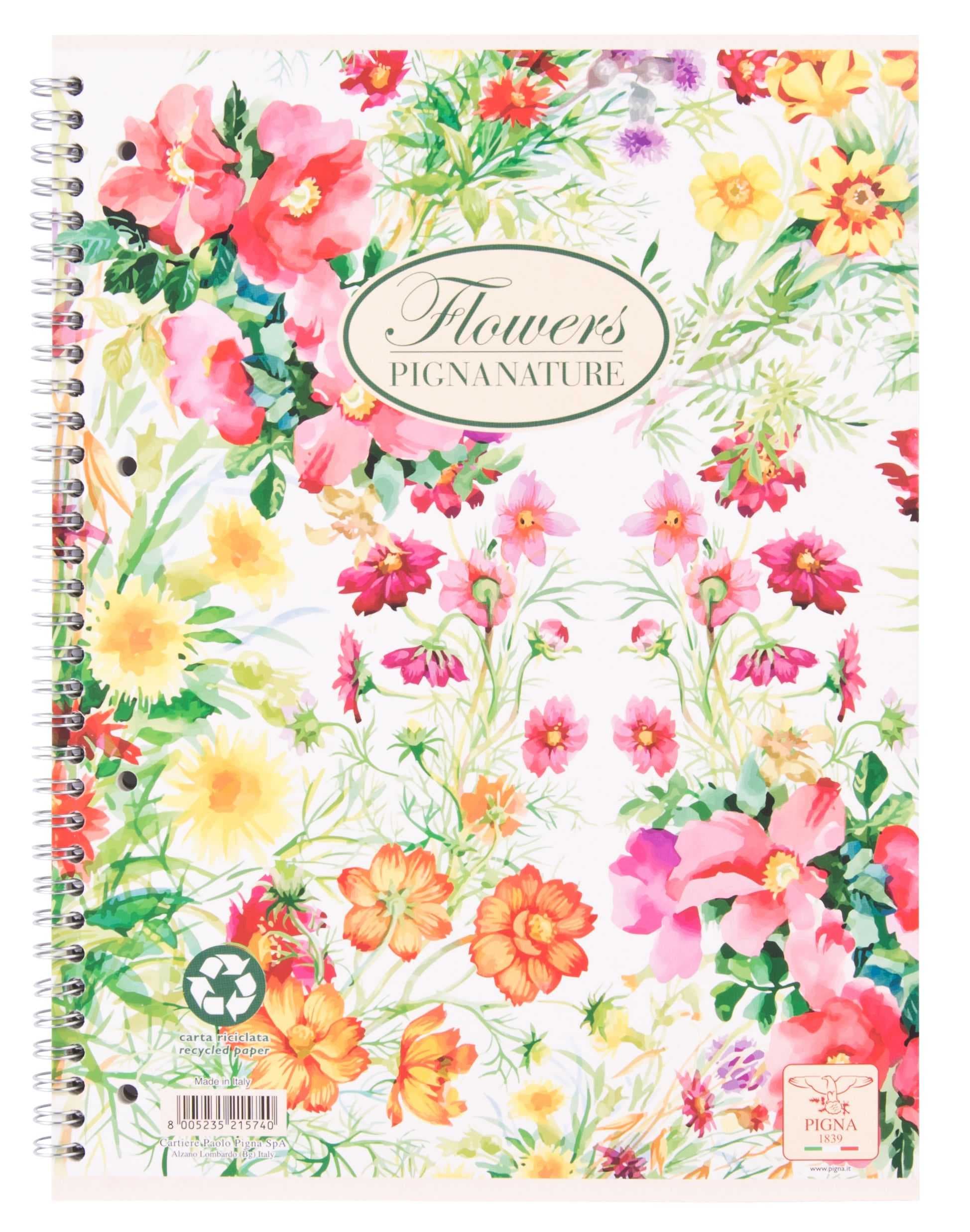 Kancelářský sešit A5 Pigna Nature Flowers 1ks, různé motivy