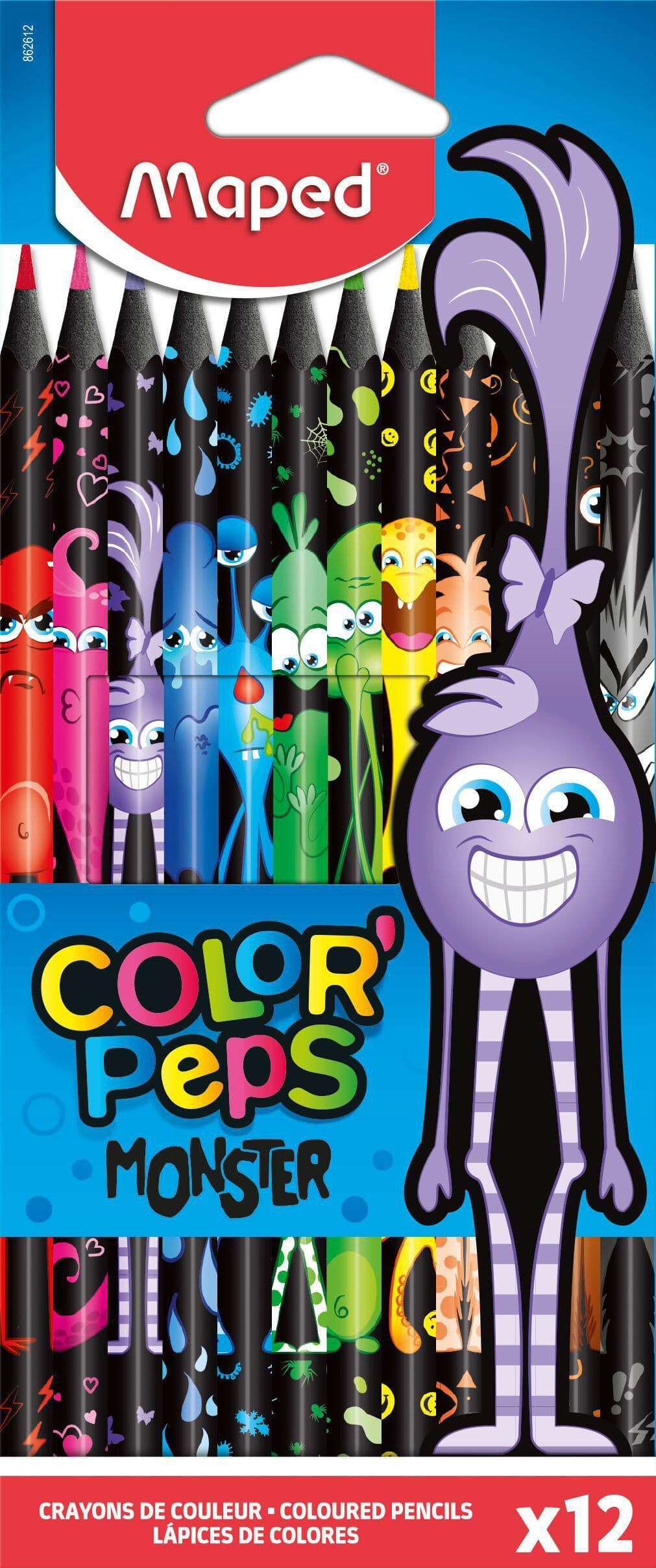 Maped Bezdřevé pastelky Color´Peps Monster 12 ks