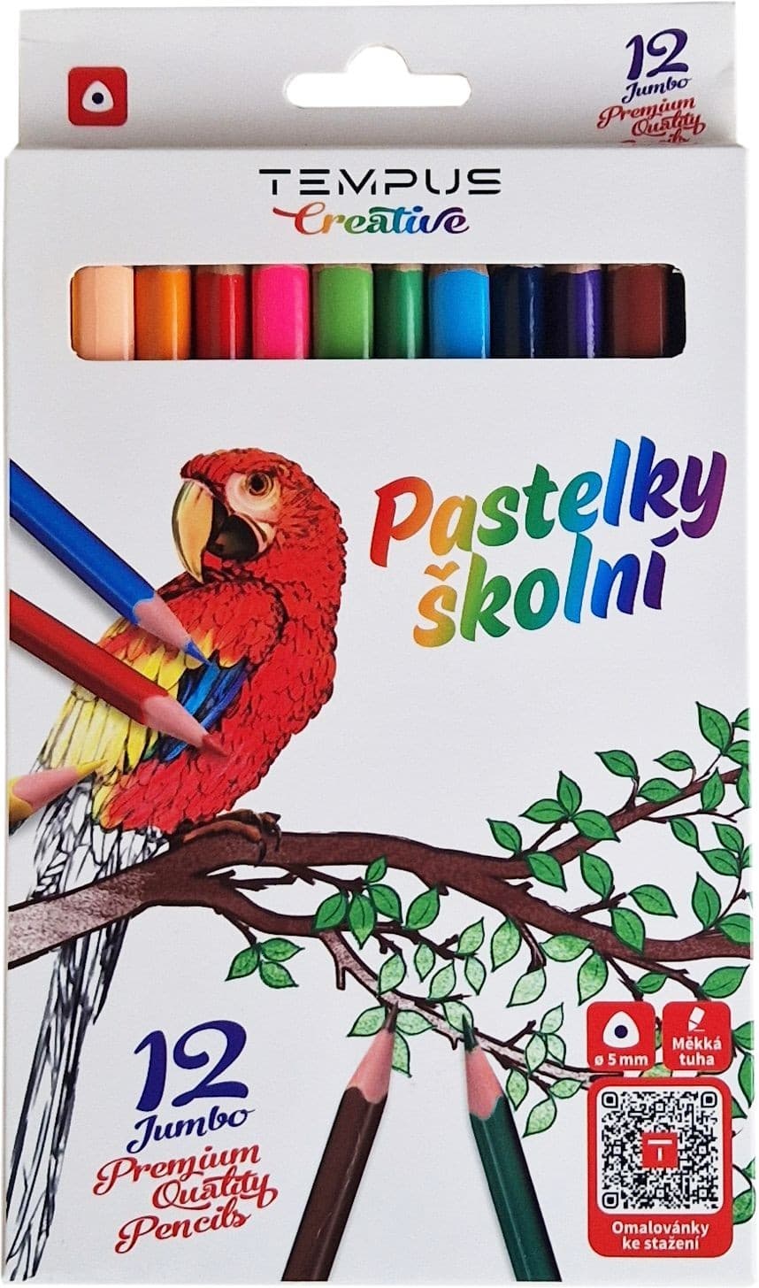 Tempus Pastelky trojhranné Jumbo 12 ks