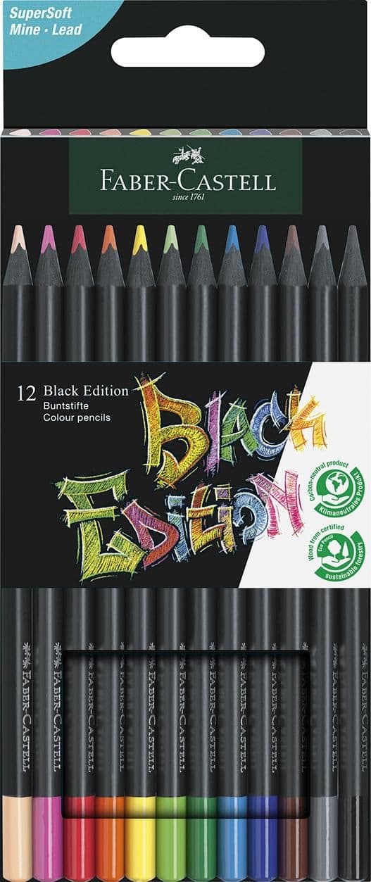 Faber Castell Pastelky trojhranné, Black Edition 12 ks