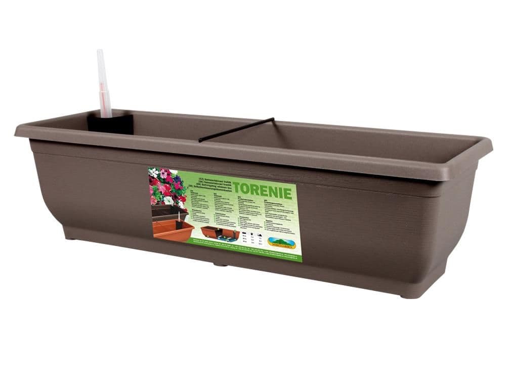 Truhlík Samozavlažovací Torenie 60cm hnědo-šedá