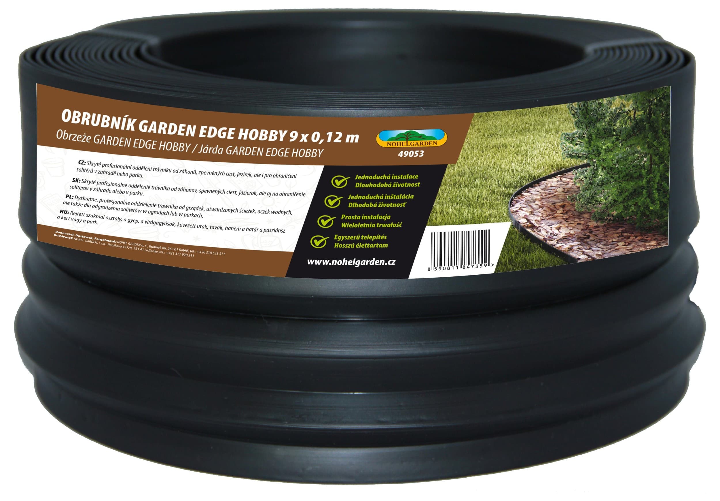 Obruba GARDEN EDGE skrytá černá 9x0,12m d2mm