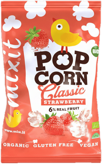 Mixit BIO Velký popcorn – Jahoda