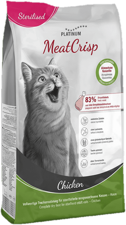 Platinum MeatCrisp Sterilised Chicken krmivo pro kočky