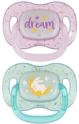 Canpol babies Dudlík svítící silikonový symetrický NIGHTGLOW (6-18 m), holka