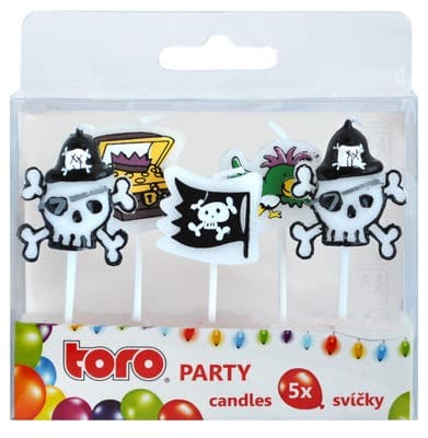 Toro Svíčka zapichovací, motiv pirátů, 2,5x2,2x0,8cm