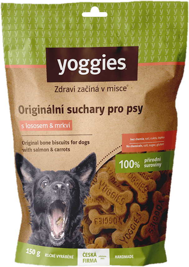 Yoggies Suchary pro psy s lososem a mrkví