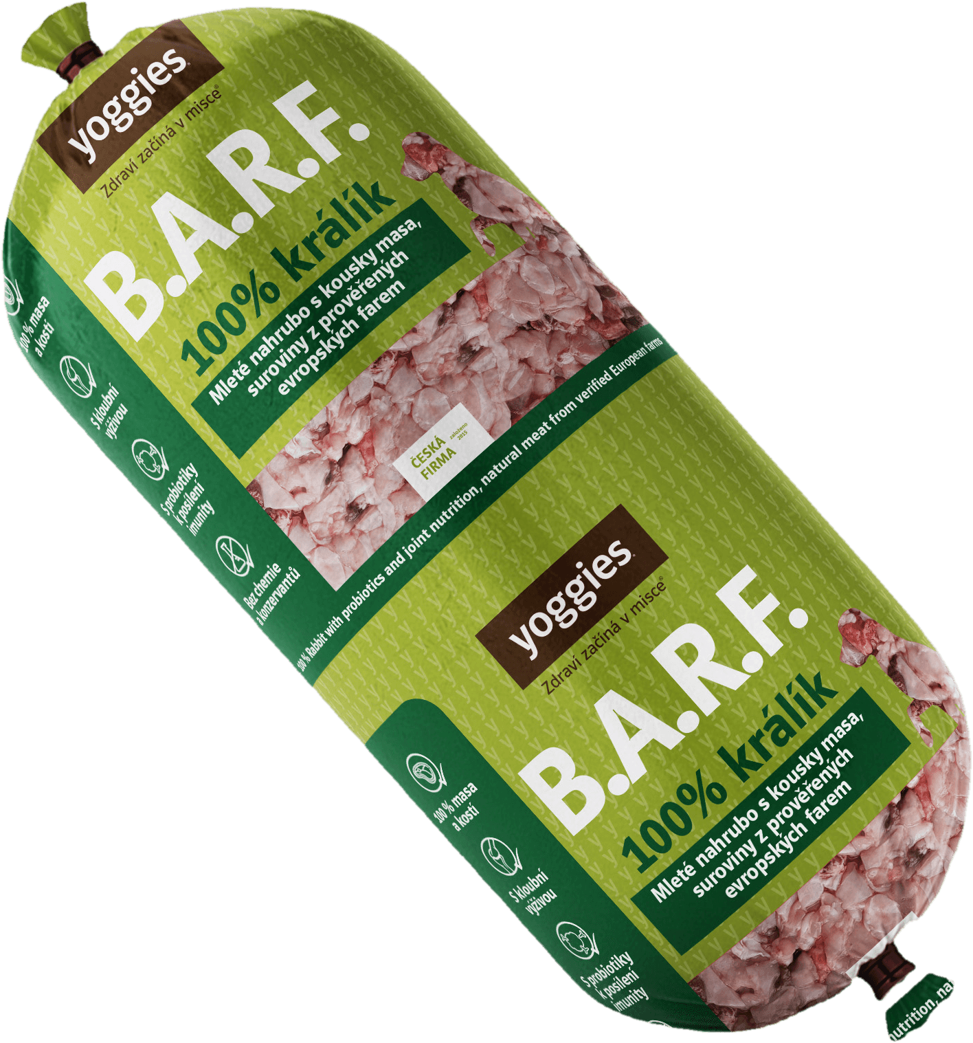 Yoggies B.A.R.F. 100% králík s probiotiky, mražené
