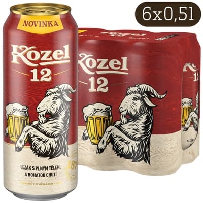 Velkopopovický Kozel 12  ležák, 6x500ml