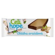 Celihope Oplatka s arašídovou krémovou náplní bočně máčená kakaovou polevou 35g
