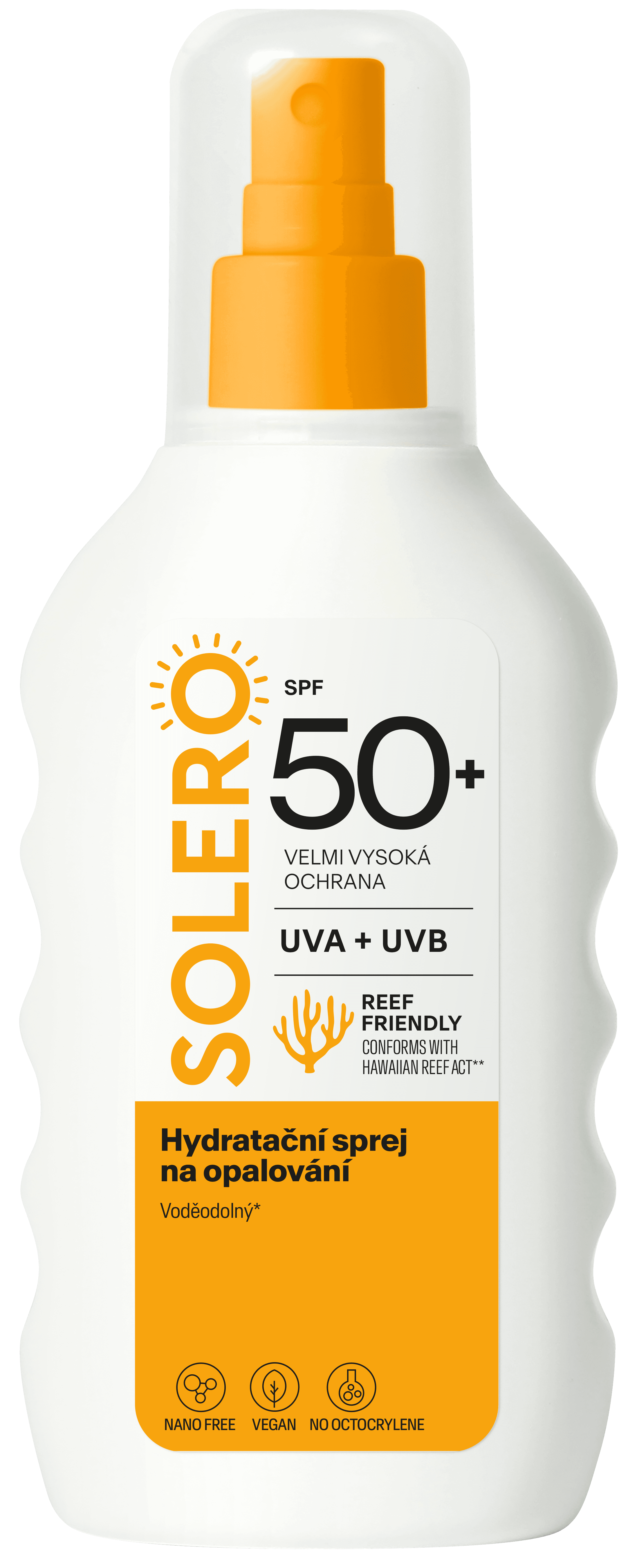 SOLERO Hydratační sprej na opalování SPF50+ 200ml