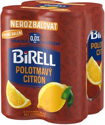 Birell 0.0 Polotmavý citrón nealkoholické pivo 4x0,33l