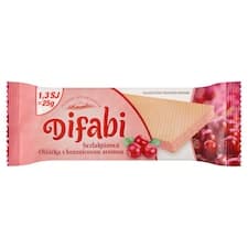 Difabi Oplatky s krémovou náplní s brusinkovou příchutí 25g