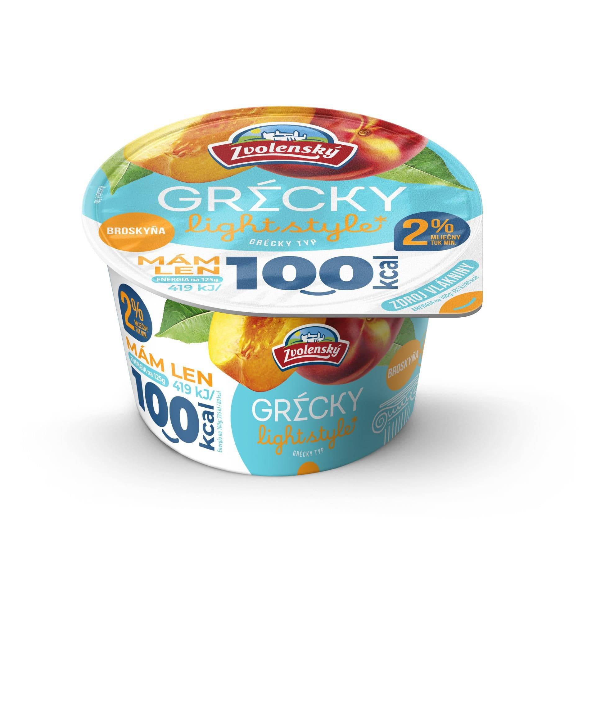 Zvolensky Řecký jogurt 2% broskev 125g