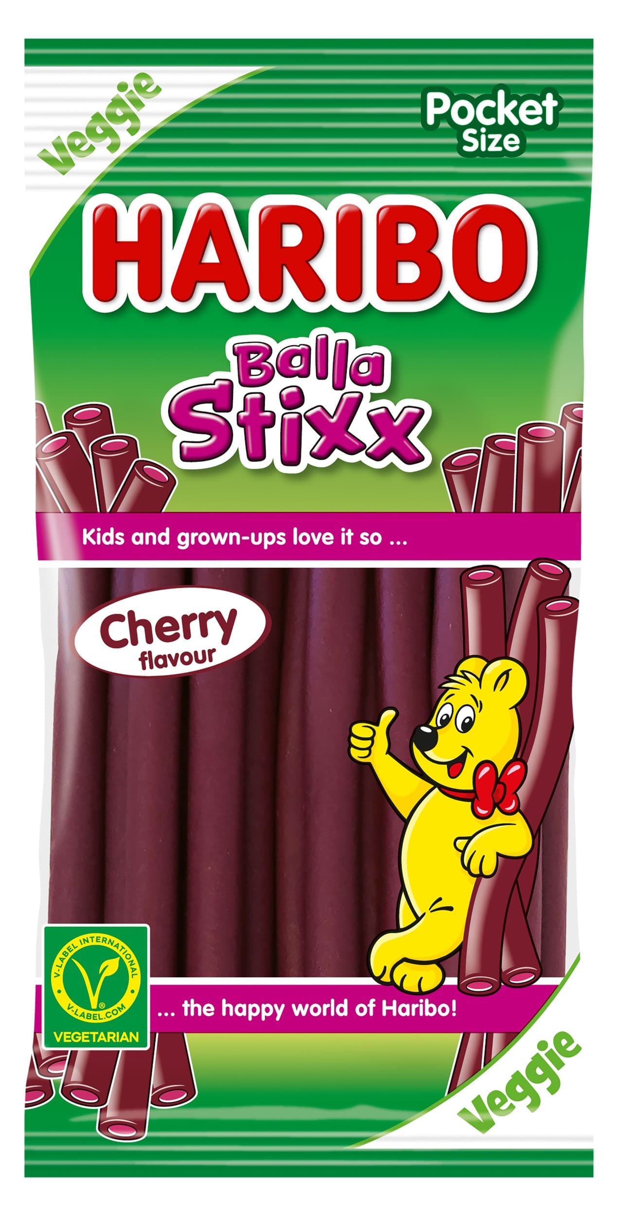 Haribo Balla Stixx Cherry želé s příchutí třešně 80g