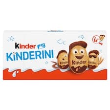 Kinder Kinderini křupavé sušenky s mléčnou a kakaovou dekorací 4 x 2 ks 100g