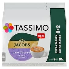 Tassimo Jacobs Instantní kávový a kakaový nápoj s čokoládovou příchutí 10 x 16g (160g)