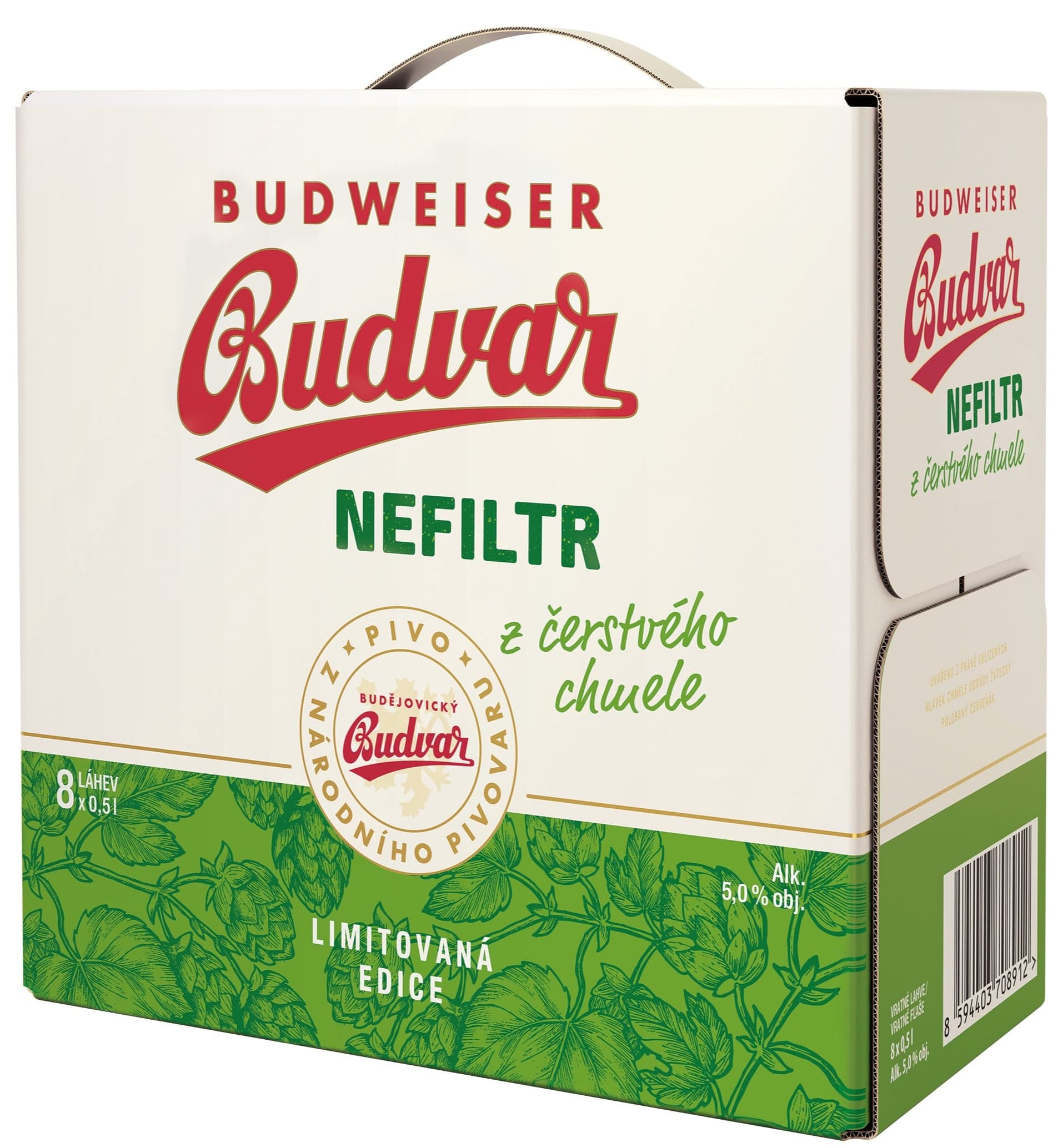 Budweiser Budvar Original nefiltr z čerstvého chmele 8×0,5 l