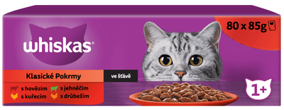 Whiskas Kapsičky klasický výběr ve šťávě pro dospělé kočky 80x85g