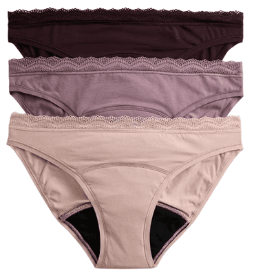 Marks & Spencer Vysoce savé menstruační bikinové kalhotky, hnědá barva, velikost 18