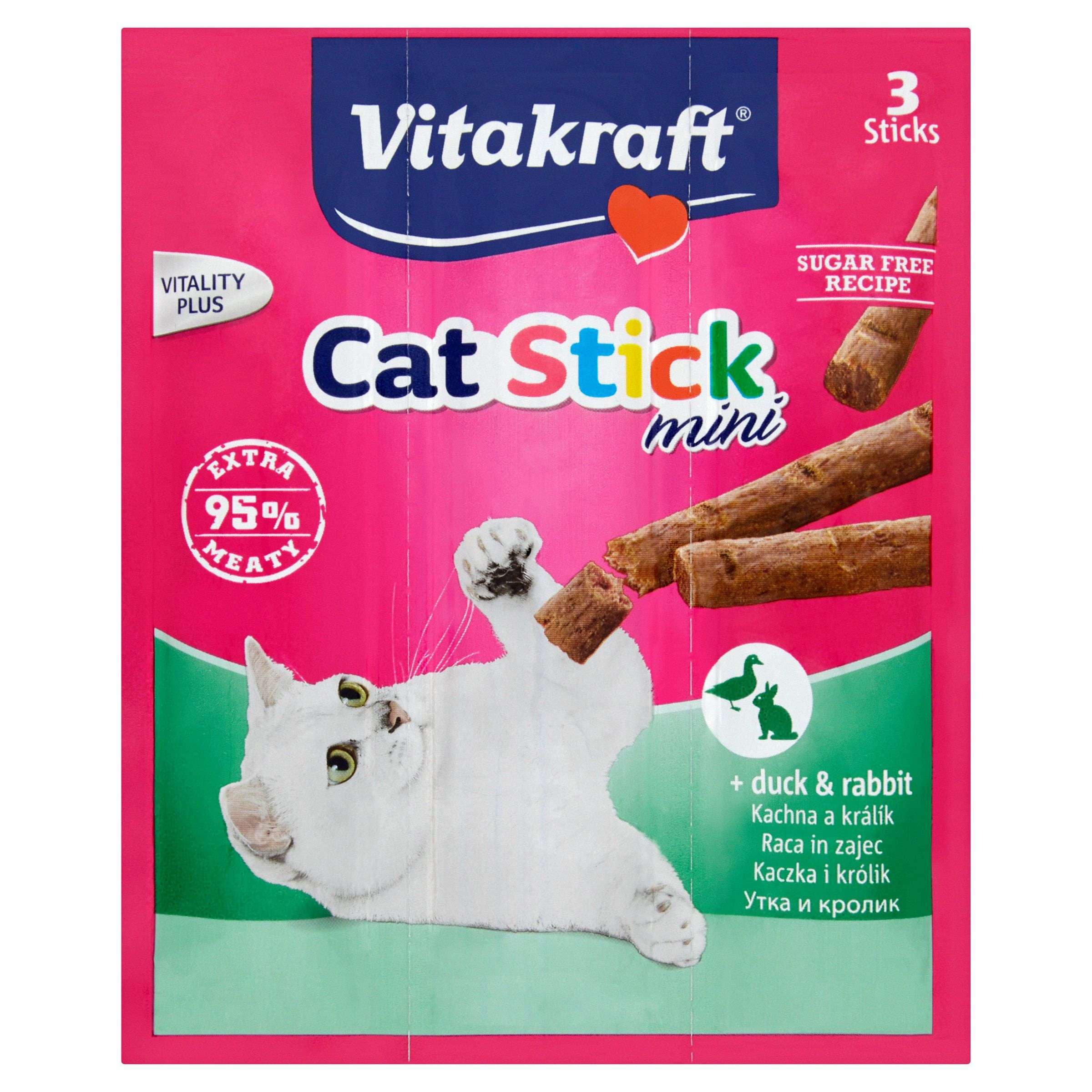Vitakraft Cat-Stick mini kachní maso a králičí maso pro kočky 3x6 g