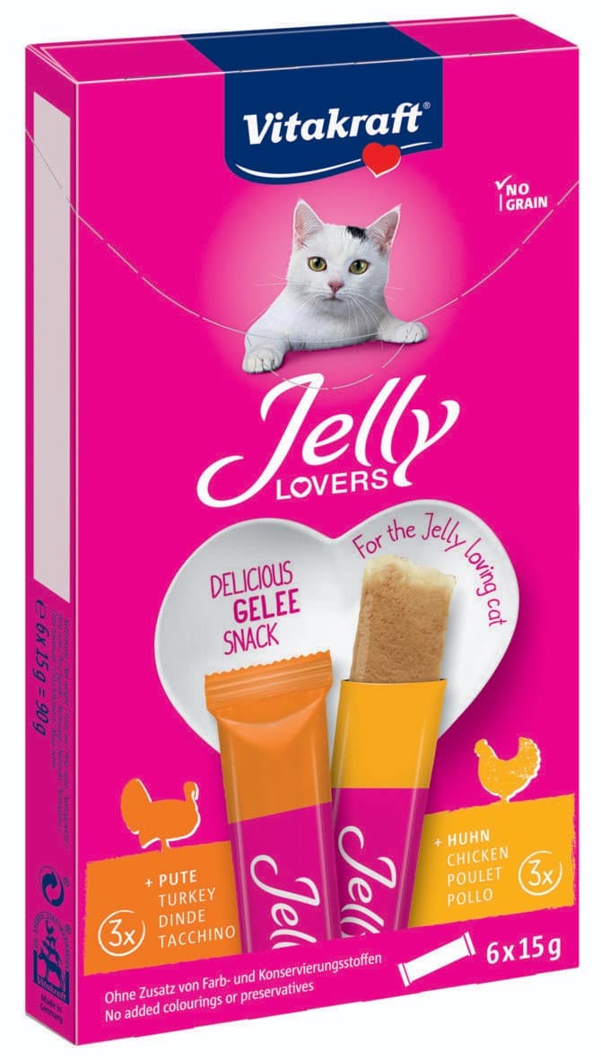 Vitakraft Jelly lovers Gelové tyčinky kuře, krůta pro kočky 6x15g