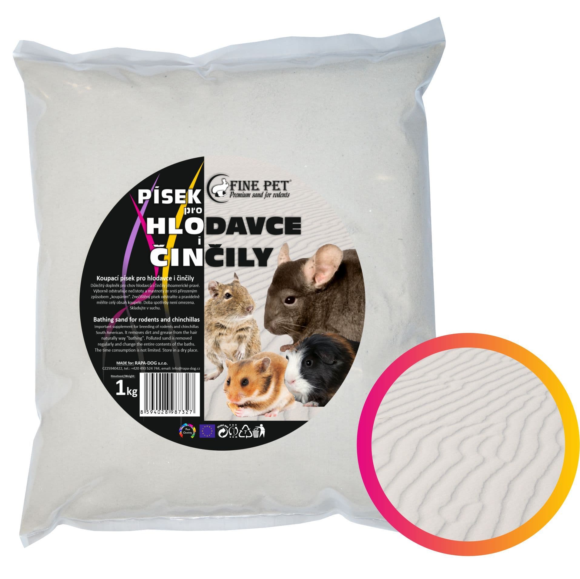 Fine Pet Písek pro Hlodavce i činčily *Extra Jemný* 1 kg