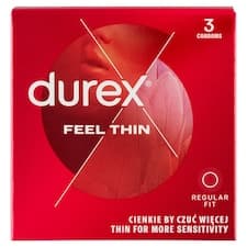Durex Feel Thin Regular Fit kondomy 3 ks