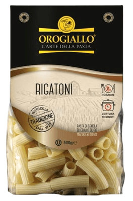 Orogiallo Těstoviny sušené bezvaječné rigatoni