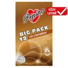 Pepino Ultra Sensitive ultra tenké extra lubrikované anatomicky tvarované latexové kondomy 12 ks