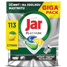 Jar Platinum Kapsle Do Myčky Nádobí, Lemon, , 113 Kapsle,  Zvládá Náročné Výzvy, Čistí Mastný Filtr