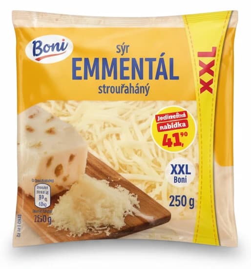 Sýr Emmentál strouhaný XXL Boni