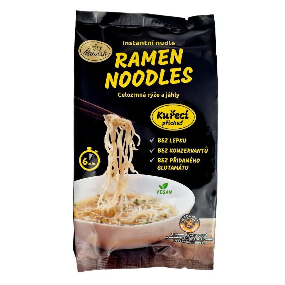 Ňamish Instantní nudle celozrnná rýže a jáhly - kuřecí bez lepku 57g