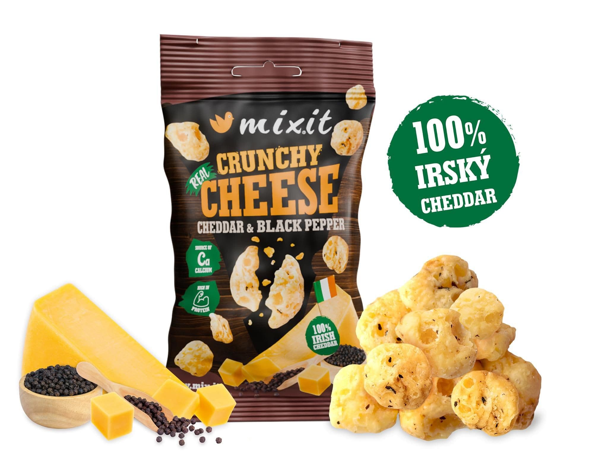 Mixit Křupavý sýr do kapsy - Irský cheddar & černý pepř 20g