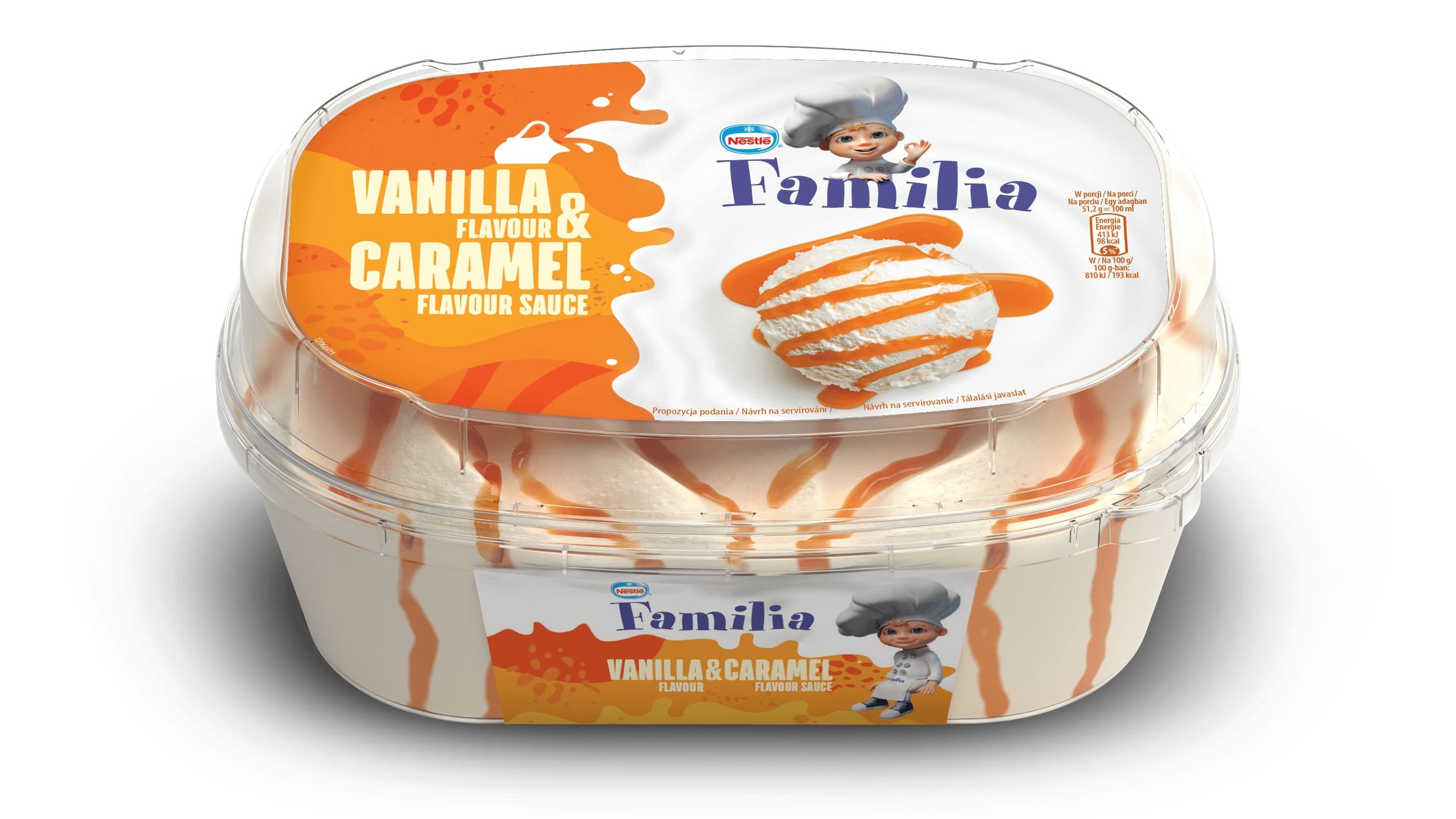 Nestlé Familia Vanilka zmrzlina s karamelovou polevou 900ml