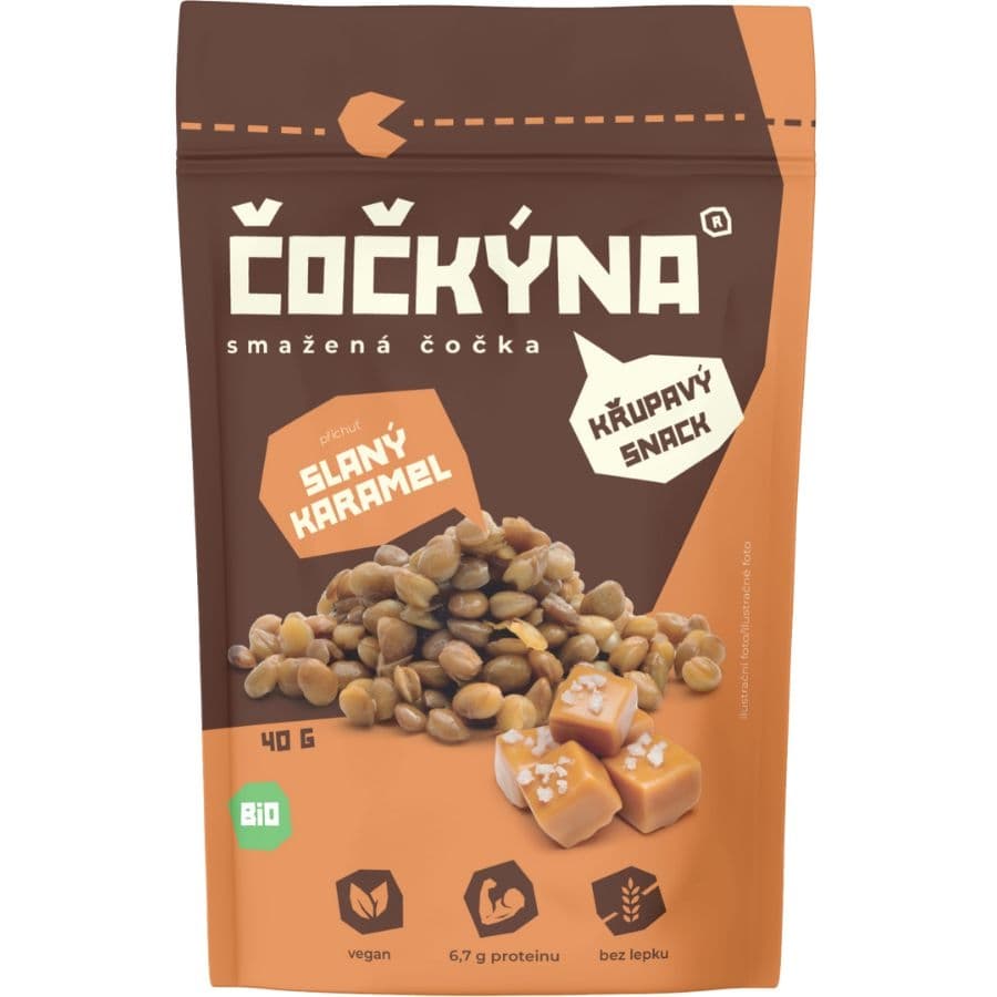 Čočkýna Smažená čočka BIO slaný karamel 40g