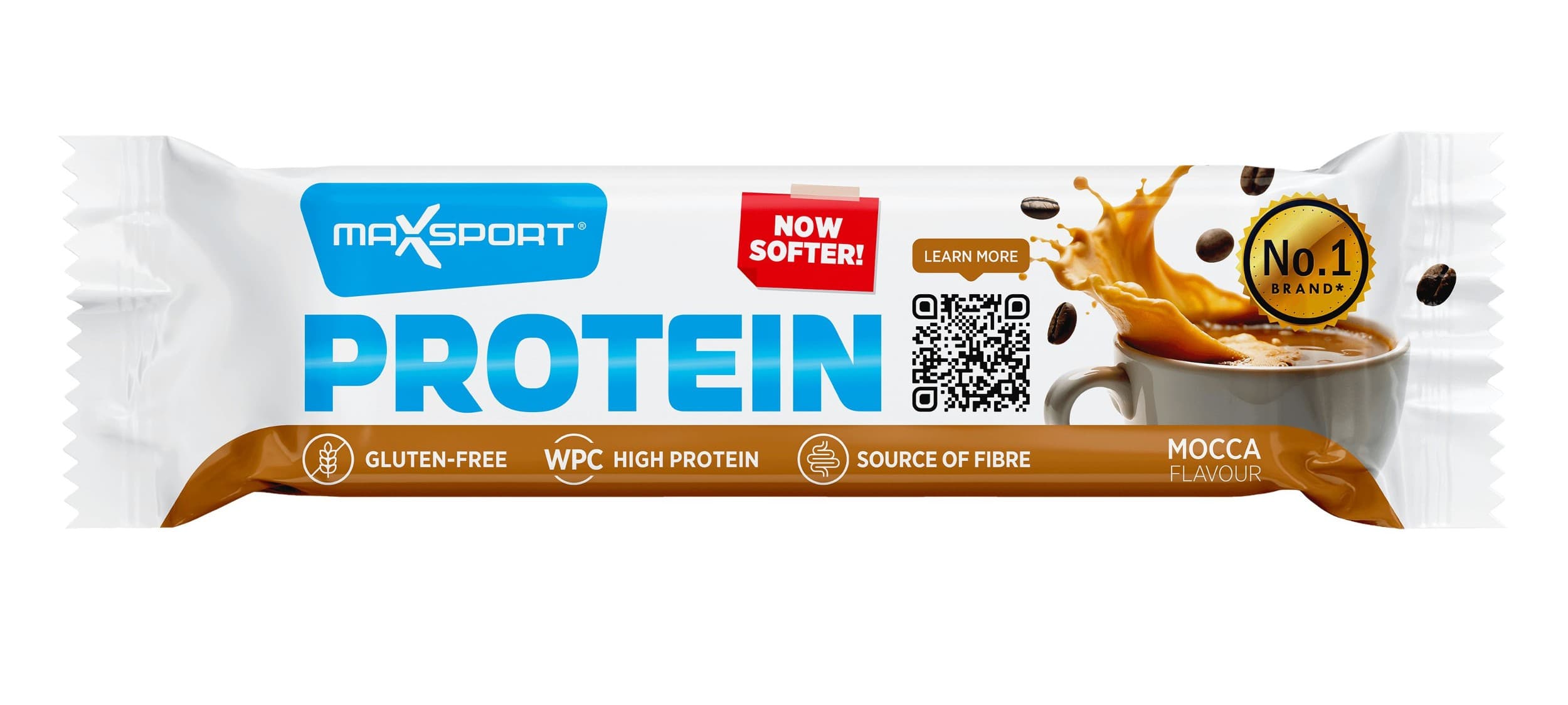 Max Sport Proteinová tyčinka s příchutí kávy v mléčné čokoládě, bezlepková 50g