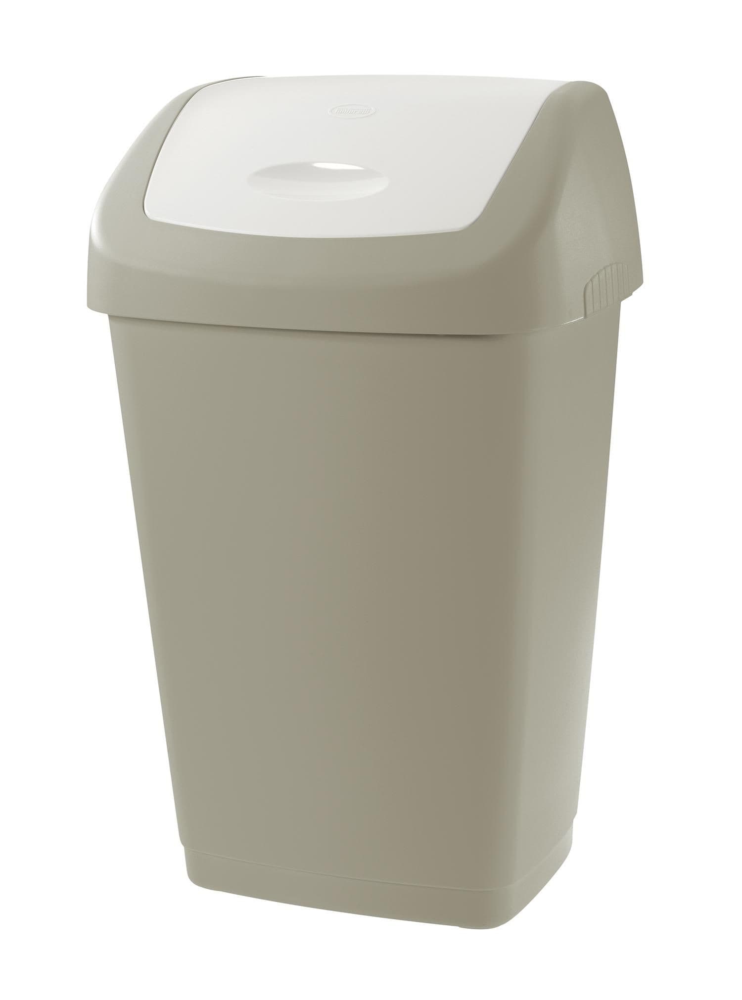 Odpadkový koš AURORA 50 l šedohnědá/bílá
