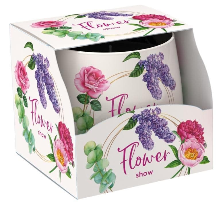 Svíčka vonná ve skle Flower show 100g
