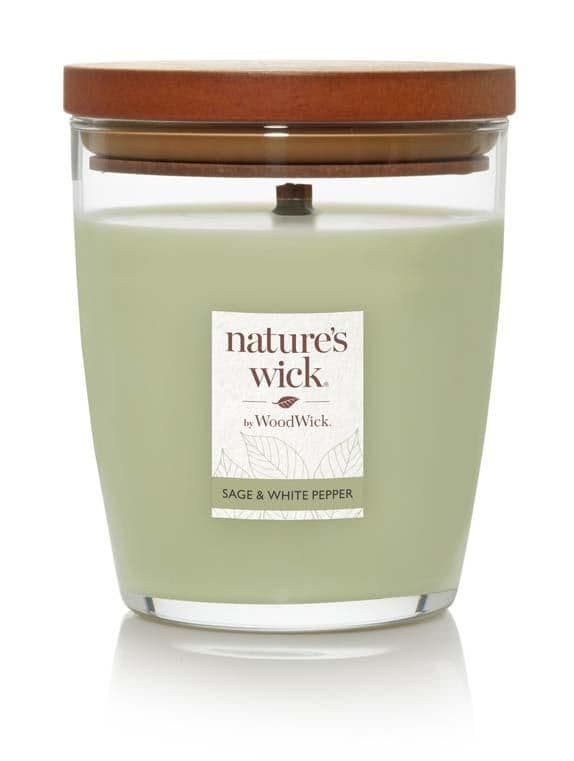 ‭Wood Wick Nature'S Wick Tumbler střední Sage & White Papper‬ 284 g