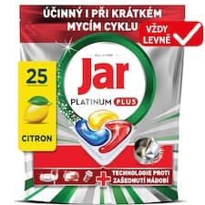 Jar Platinum Plus Kapsle Do Myčky Nádobí, Lemon, , 125 Kapsle,  Výkonný I Během Krátkých Cyklů