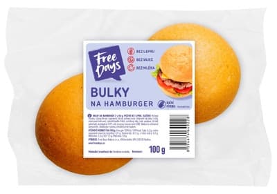 FreeDays Hamburger bulka, bez lepku, 2x50g