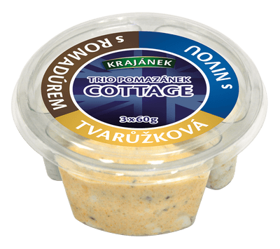 Krajánek TRIO pomazánek cottage sýrový mix (s romadurem, s nivou, tvarůžková),  3x60g