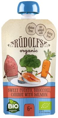 Rudolfs BIO kapsička, Batáty, brokolice, mrkev s lososem