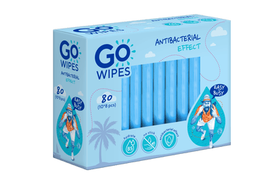 GoWipes Osvěžující vlhčené ubrousky s antibakteriálním účinkem a D-panthenolem (10x 8 ks)