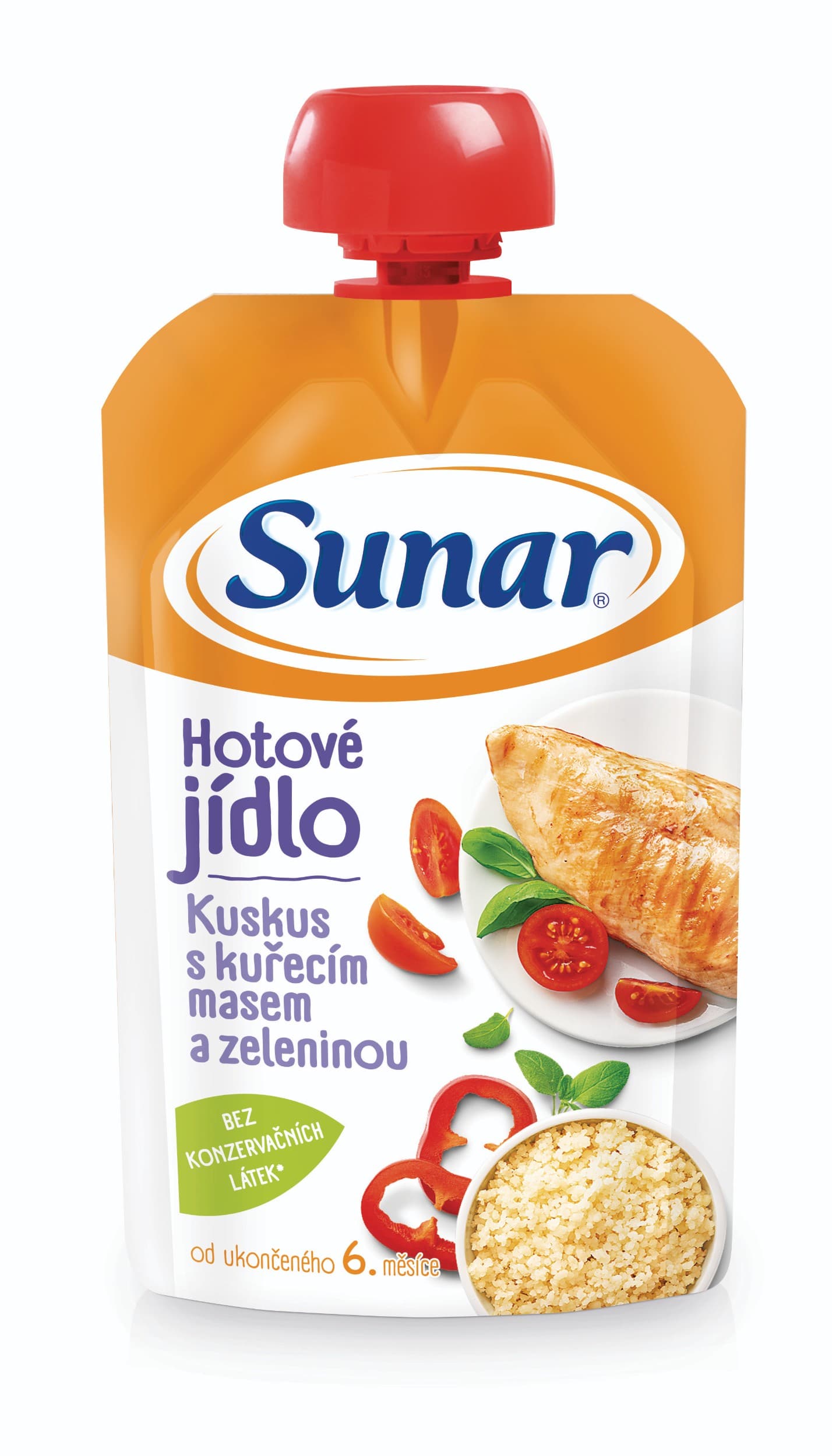 Sunar Příkrm kuskus s kuřecím masem a zeleninou 6m+ 120 g