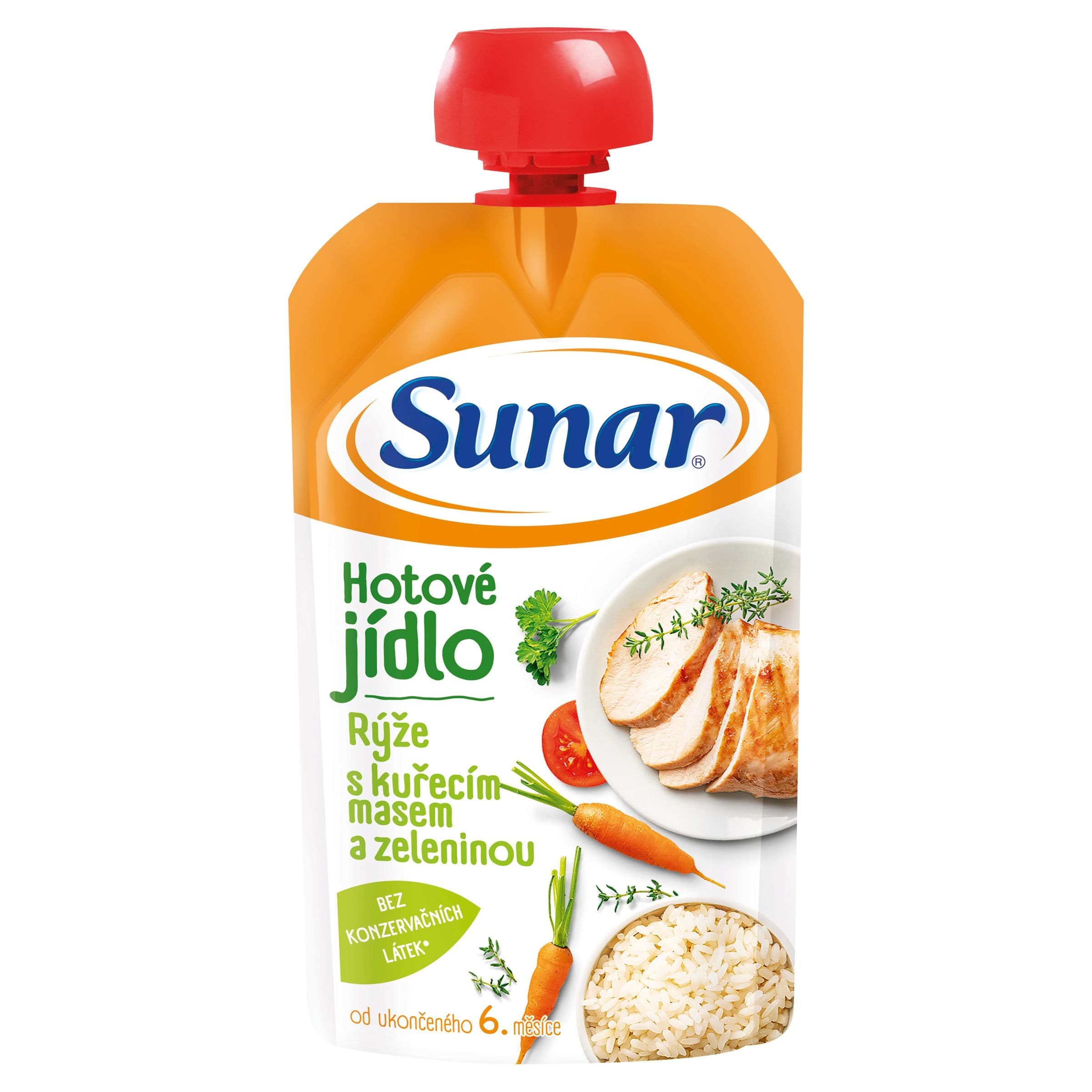 Sunar Příkrm rýže s kuřecím masem a zeleninou 6m+ 120 g