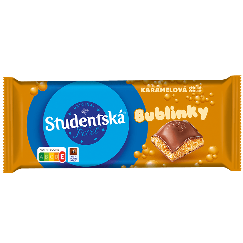 Orion Studentská pečeť Bublinky mléčná a příchuť karamelu
